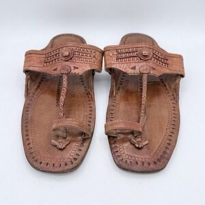 Kolhapuri Buffalo Jesus India Leather Sandals Men's Size 12